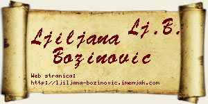 Ljiljana Božinović vizit kartica
